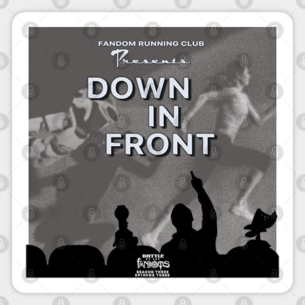 Down In Front Sticker by Fanthropy Running Clubs